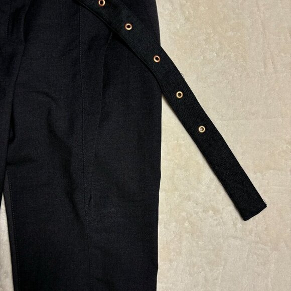 Proenza Schouler Womens Straight Leg Pants Sz 4 Pleated Charcoal Streetwear Wool - Picture 4 of 16